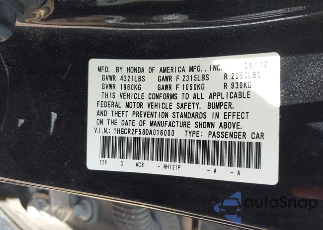 1HGCR2F58DA016000: 42926673