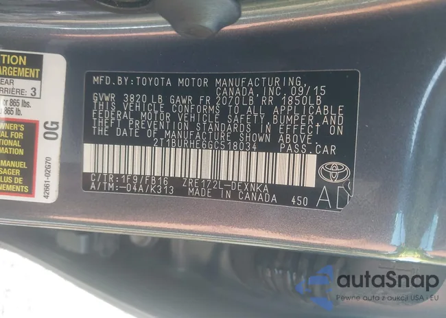 2T1BURHE6GC518034: 42926746