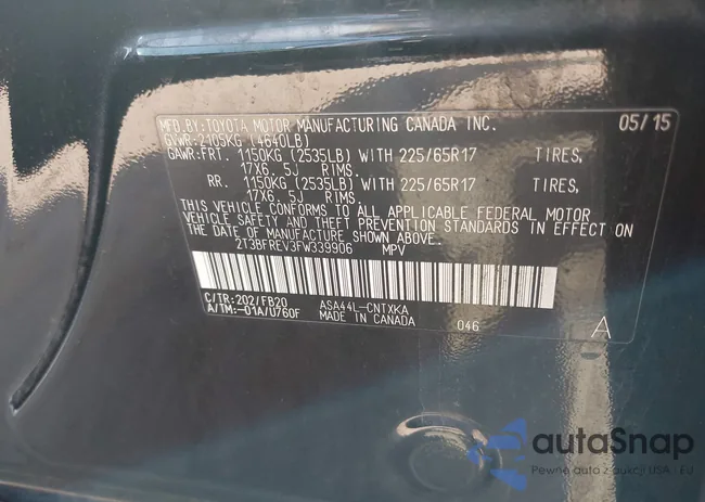 2T3BFREV3FW339906: 42926806