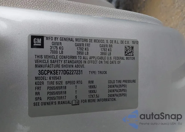 3GCPKSE77DG227231: 42926828