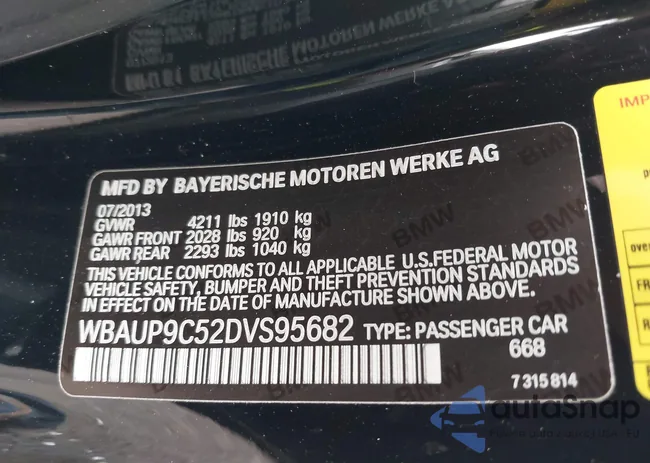 WBAUP9C52DVS95682: 42926947