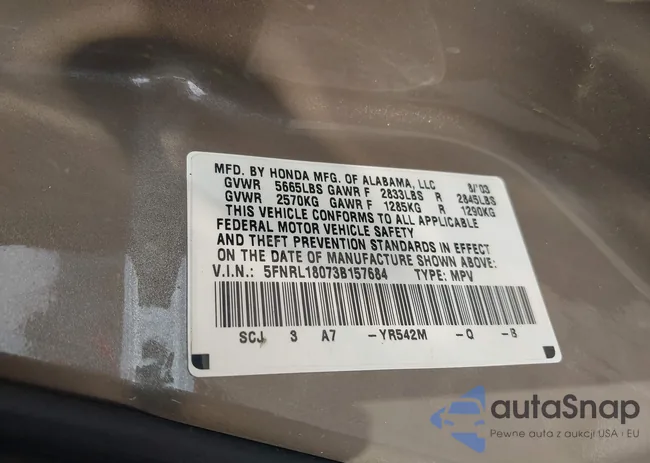 5FNRL18073B157684: 42926955