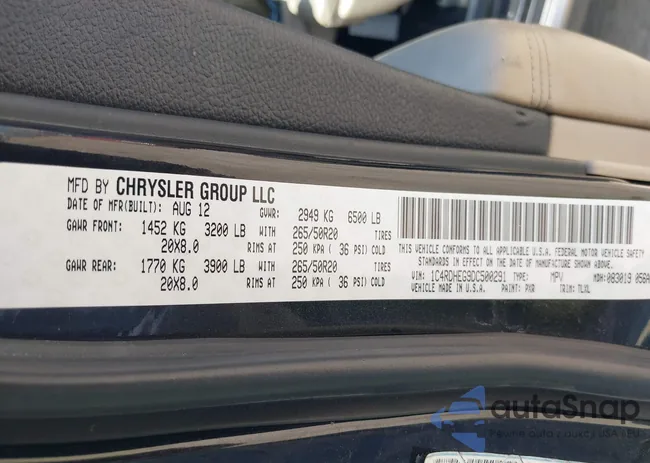 1C4RDHEG9DC500291: 42927217