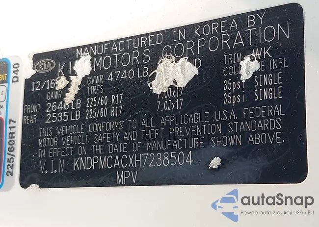 KNDPMCACXH7238504: 42927234