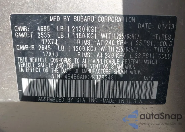 4S4BSAHC2K3292481: 42926360