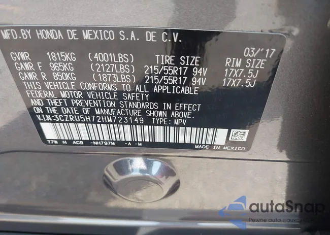 3CZRU5H72HM723149: 42926410