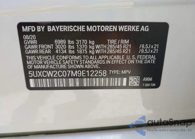 5UXCW2C07M9E12258: 42926417