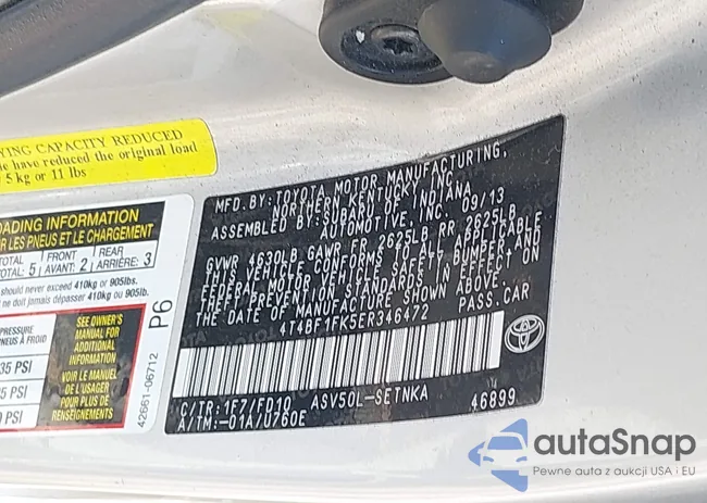 4T4BF1FK5ER346472: 42926580