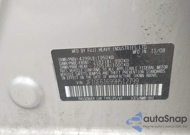 JF1GE61699H512799: 42926591