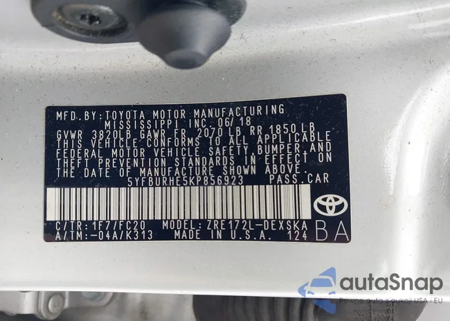 5YFBURHE5KP856923: 42926606