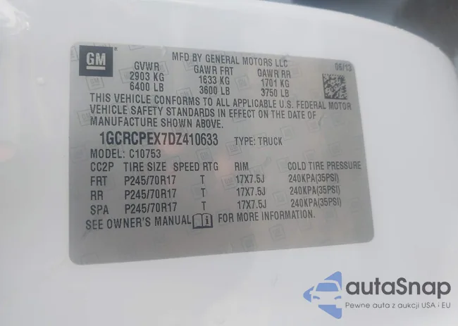 1GCRCPEX7DZ410633: 42927909