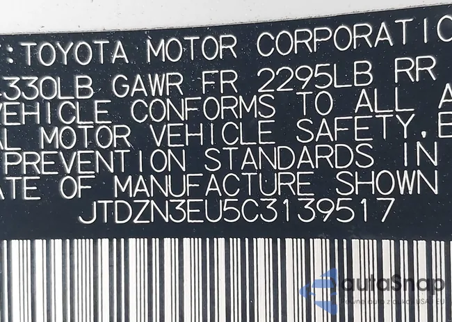 JTDZN3EU5C3139517: 42928053