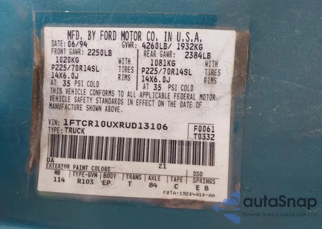 1FTCR10UXRUD13106: 42928132