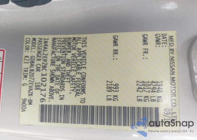 1N4AL2EP2BC102176: 42928136