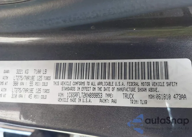 1C6SRFLT2KN899853: 42928176