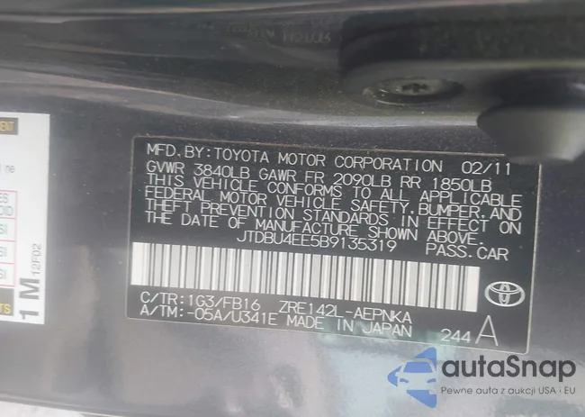 JTDBU4EE5B9135319: 42928243