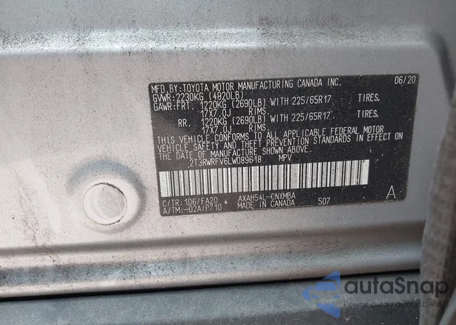 2T3RWRFV6LW089618: 42927314