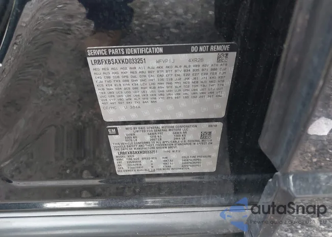 LRBFXBSAXKD033251: 42927435