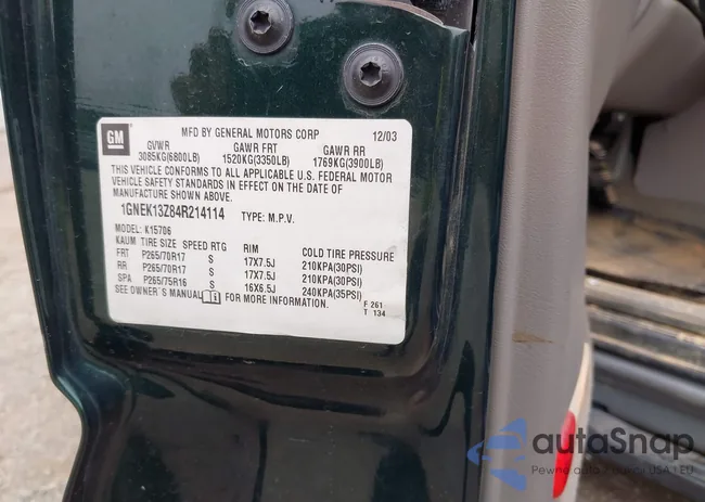 1GNEK13Z84R214114: 42927552