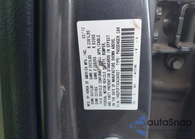 1HGCP2F73CA089927: 42927559