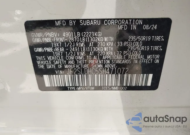 JF2SLDHC5SH471072: 42928667