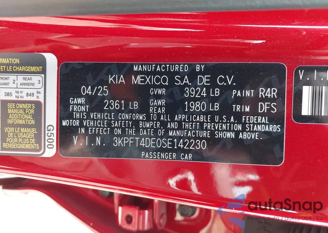 3KPFT4DE0SE142230: 42928956