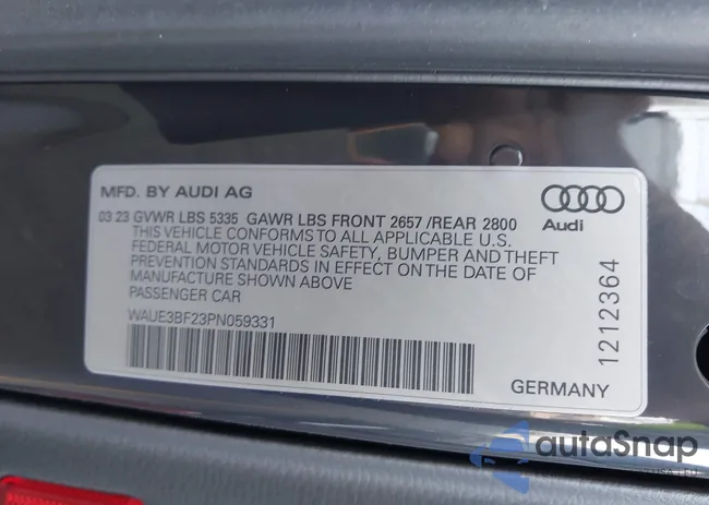 WAUE3BF23PN059331: 42929197