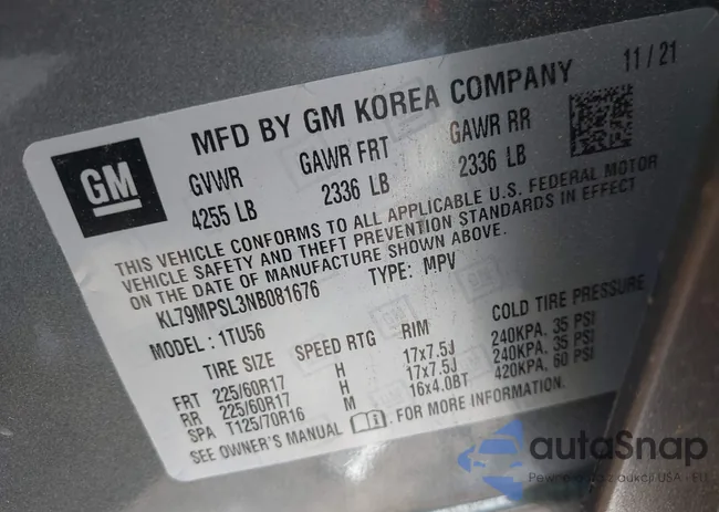 KL79MPSL3NB081676: 42929242