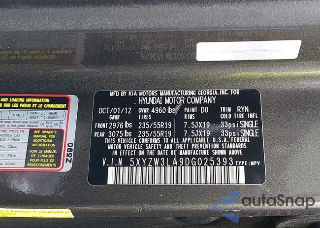 5XYZW3LA9DG025393: 42928384