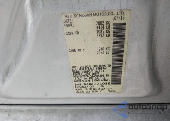 1N4BL3AP4GC271056: 42929690