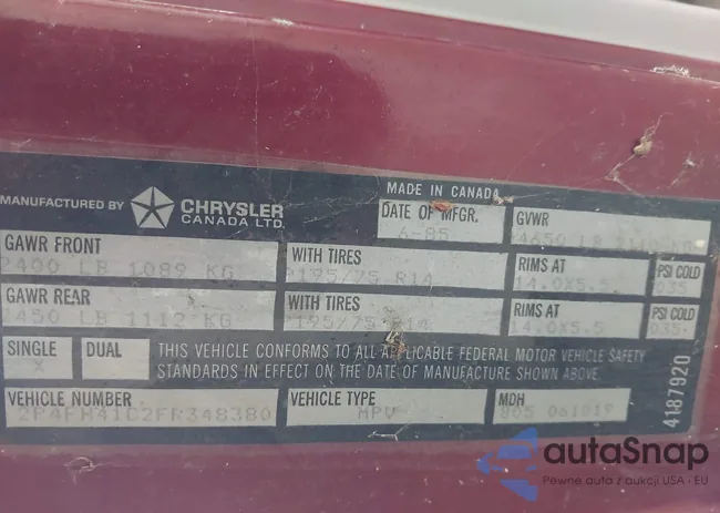 2P4FH41C2FR348380: 42929704