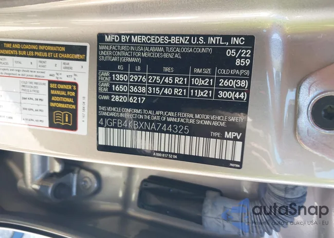 4JGFB4KBXNA744325: 42929720