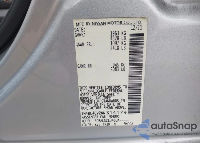 1N4BL4CV2NN314179: 42929951