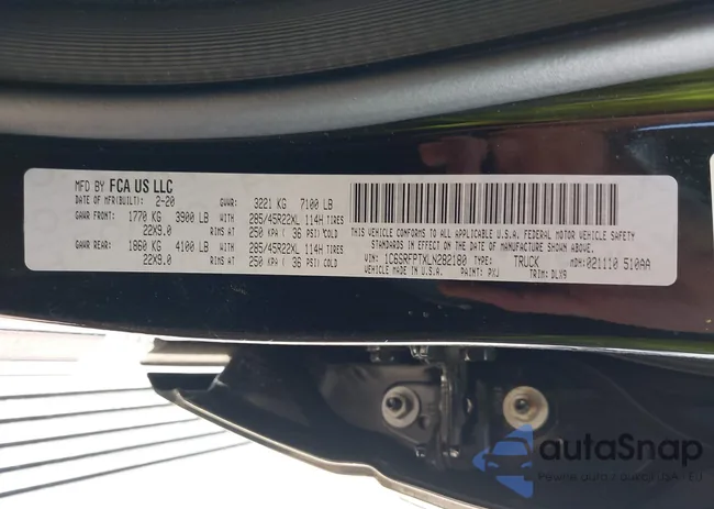 1C6SRFPTXLN282180: 42929981