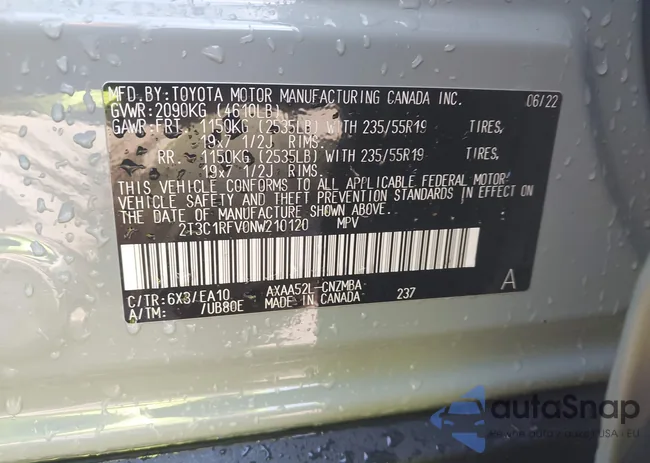 2T3C1RFV0NW210120: 42930022