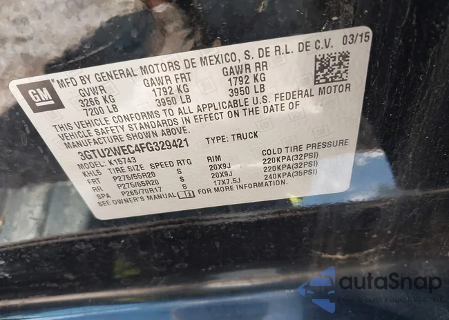 3GTU2WEC4FG329421: 42930025