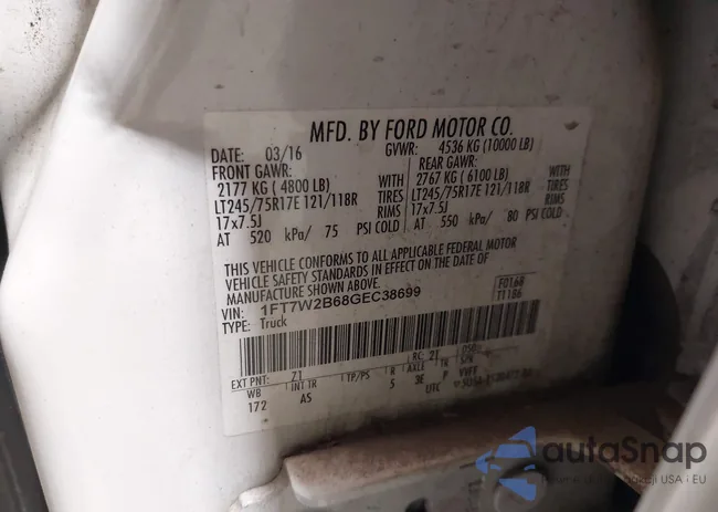 1FT7W2B68GEC38699: 42930208