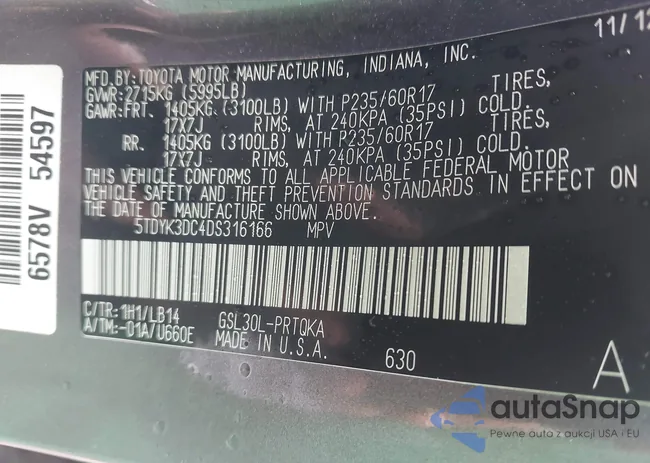 5TDYK3DC4DS316166: 42929386