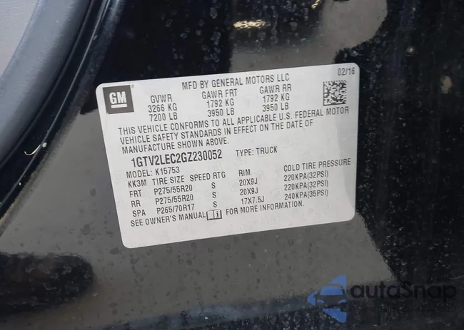 1GTV2LEC2GZ230052: 42929570