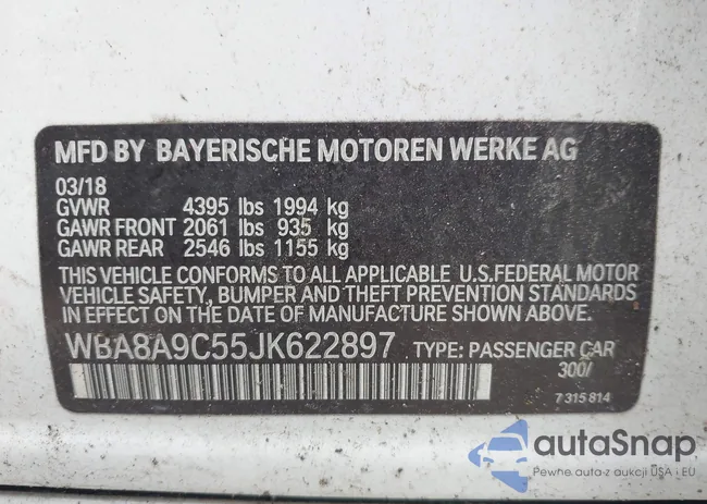 WBA8A9C55JK622897: 42930880