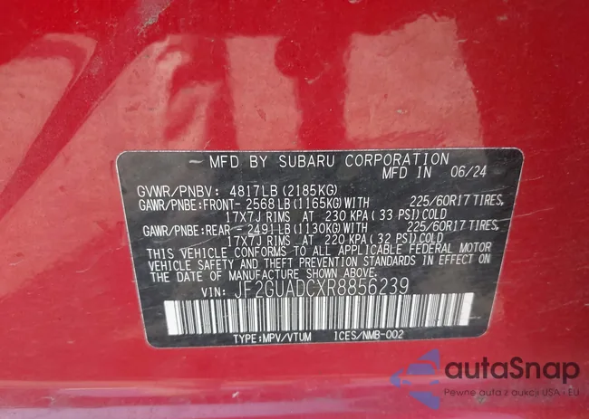 JF2GUADCXR8856239: 42930919