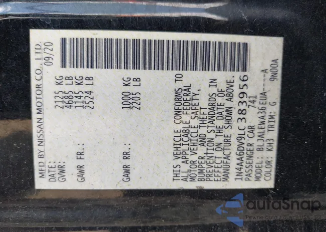 1N4AA6DV9LC383956: 42931026