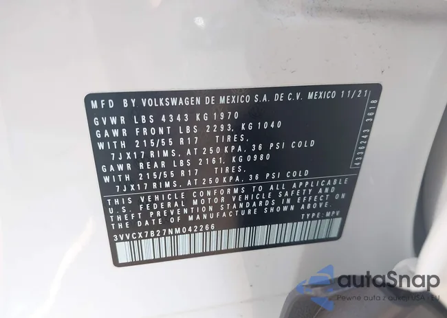 3VVCX7B27NM042266: 42931070