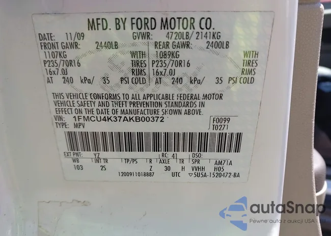 1FMCU4K37AKB00372: 42931087