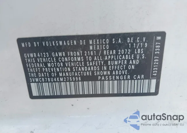 3VWCB7BU4KM275996: 42931092