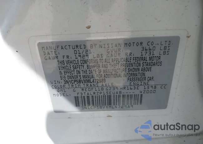 3N1CP5BVXML472989: 42930465