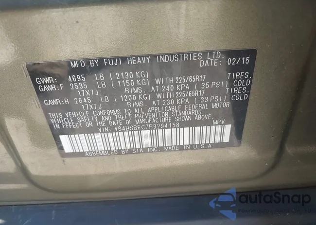 4S4BSBFC7F3294158: 42930625