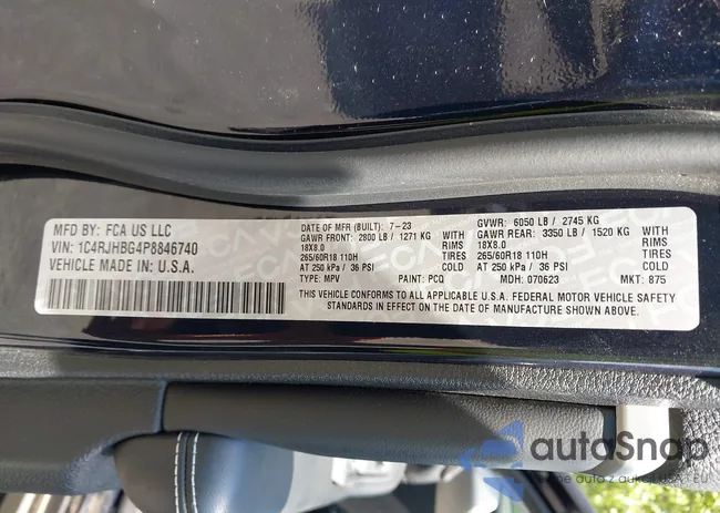 1C4RJHBG4P8846740: 42931709