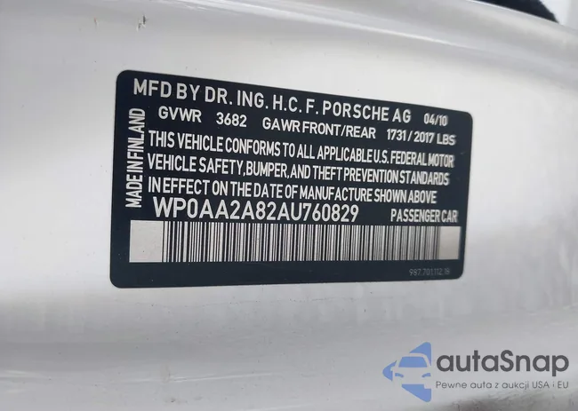 WP0AA2A82AU760829: 42932045