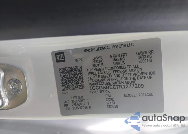 1GCGSBEC7R1277209: 42932091